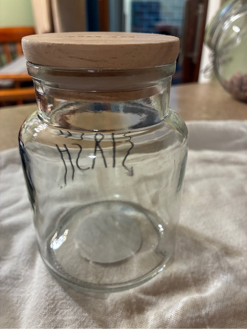 Rae Dunn STASH Clear Glass Storage Jar with lid - Picture 4 of 11